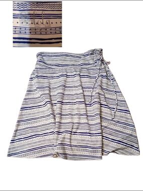 Lola Navy and White Striped Knit Skirt Small